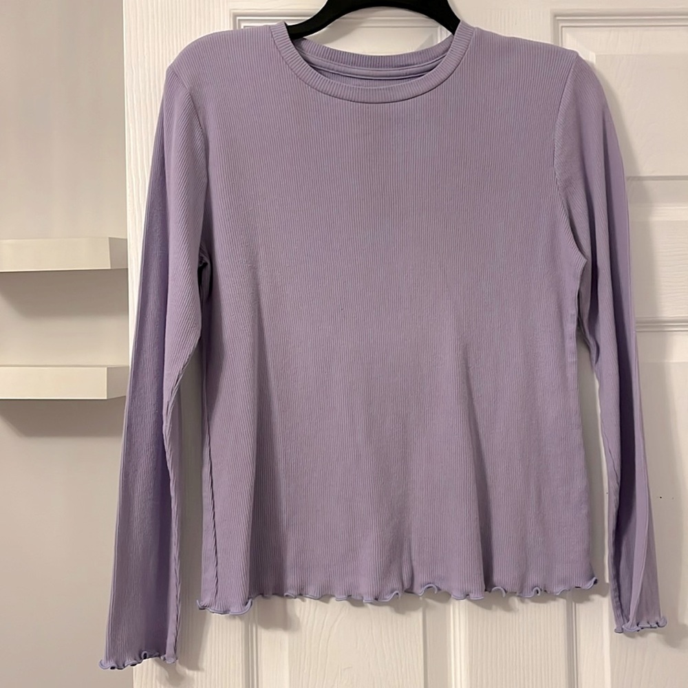 Thereabouts XL 18.5 P (girls plus size) ribbed long sleeve top. Light purple